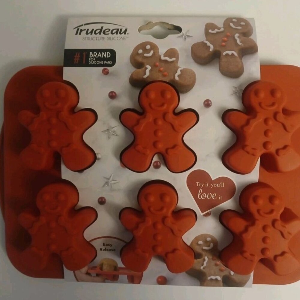 NEW Trudeau Gingerbread Man Silicone Mold Christmas Baking BPA Free